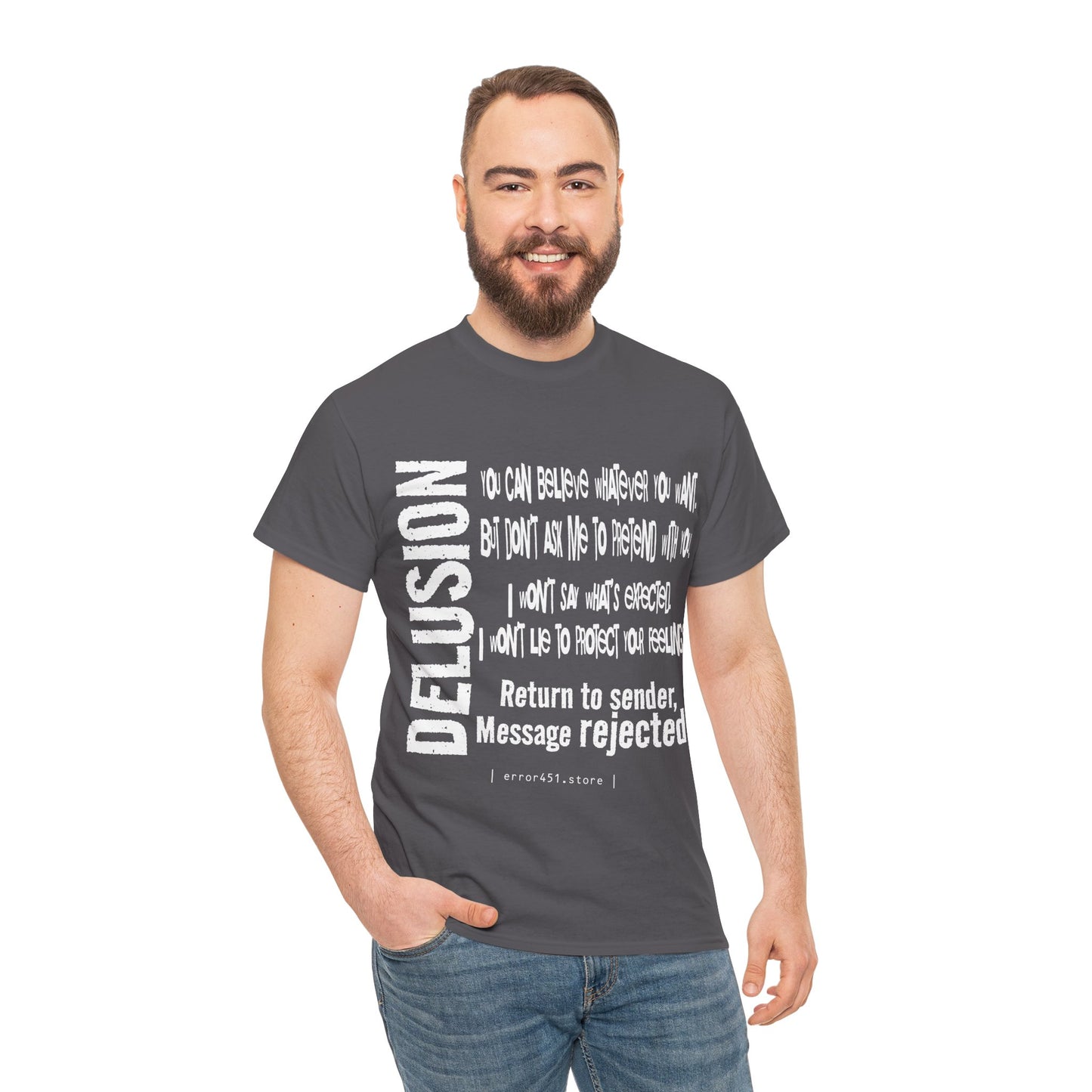 Delusion — Return to Sender, Message Rejected. – Unisex Heavy Cotton Tee