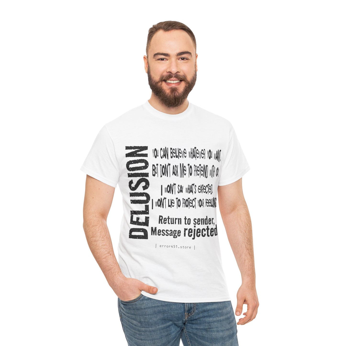 Delusion — Return to Sender, Message Rejected. – Unisex Heavy Cotton Tee