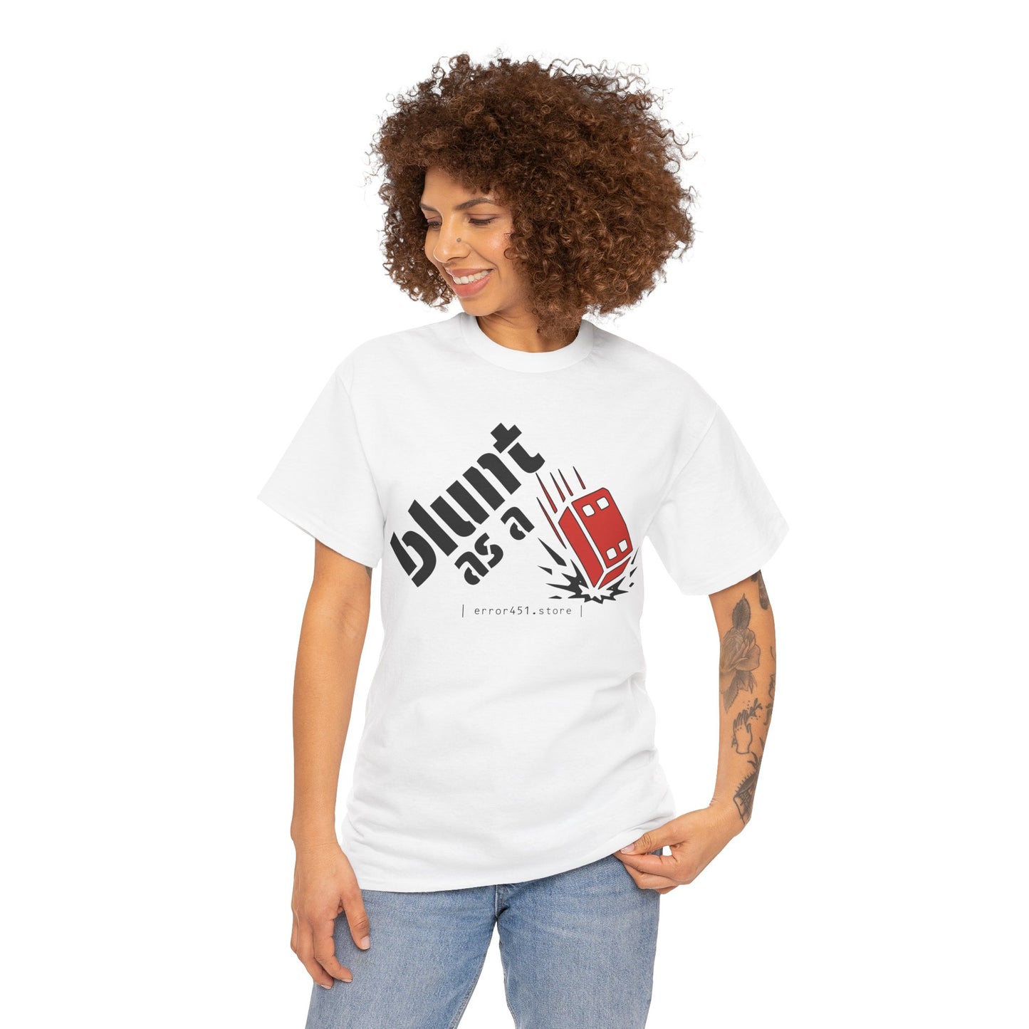 Blunt as a Brick – No Soft Landings. – Unisex Heavy Cotton Tee