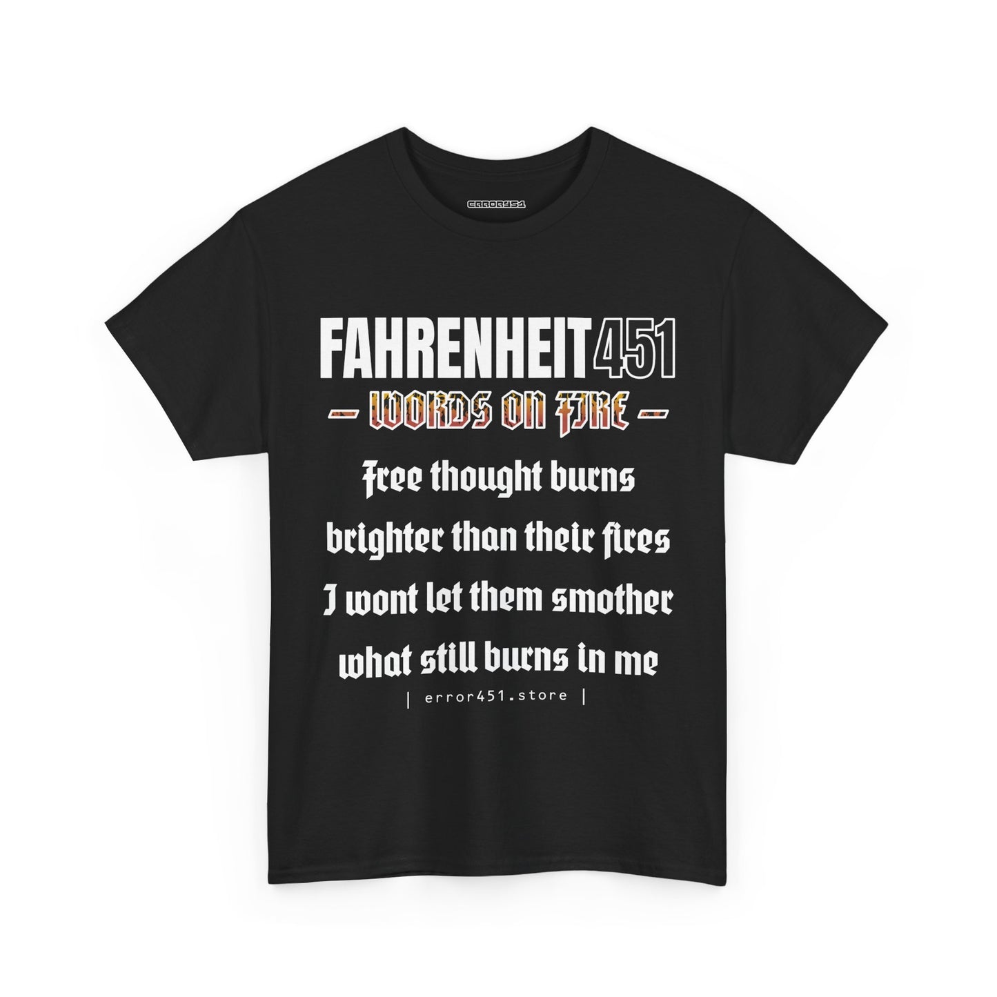 Fahrenheit 451 - Thought Provoking Literary Statement T-Shirt - Unisex Heavy Cotton Tee