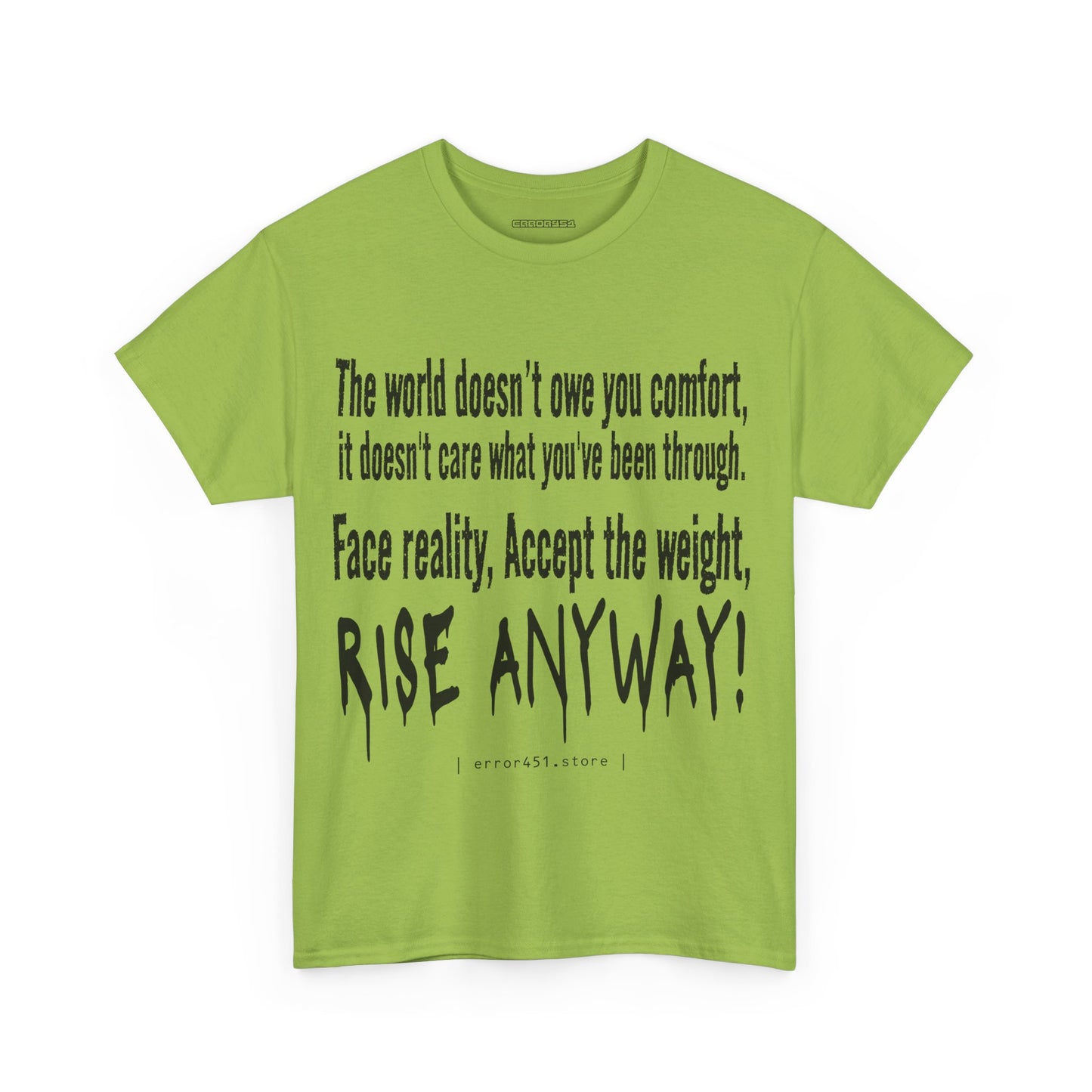 The World — Not Obligated. Rise Anyway. – Unisex Heavy Cotton Tee