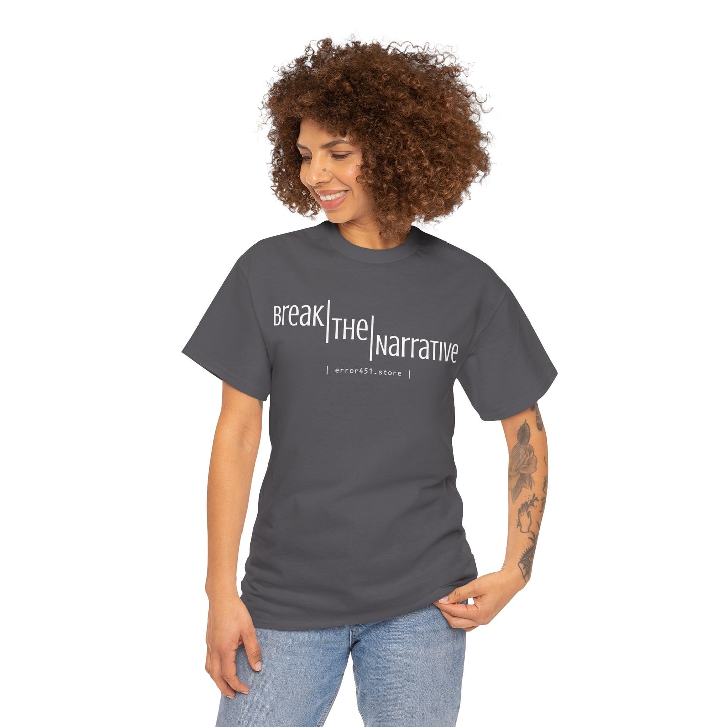 Break the Narrative. Subtle Rebellion. – Unisex Heavy Cotton Tee