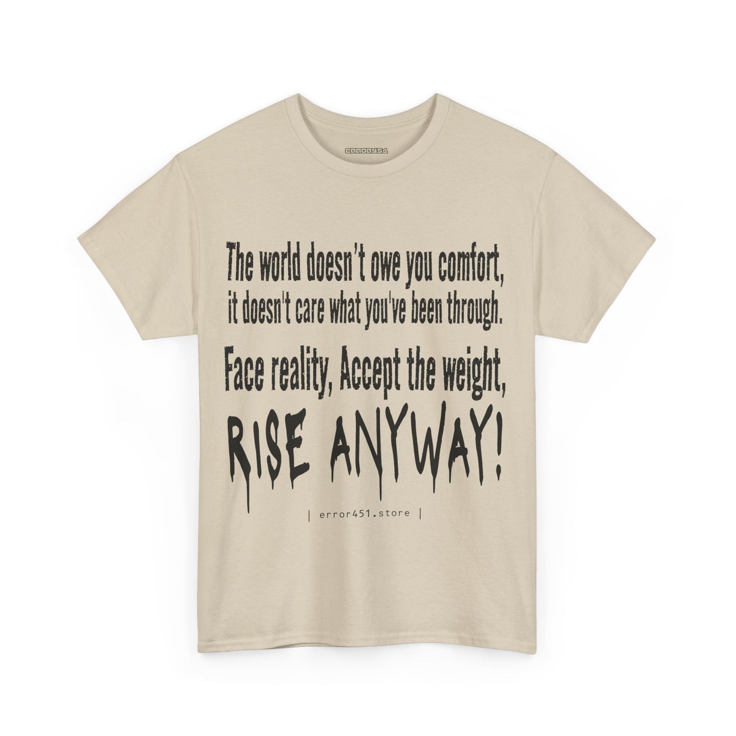 The World — Not Obligated. Rise Anyway. – Unisex Heavy Cotton Tee