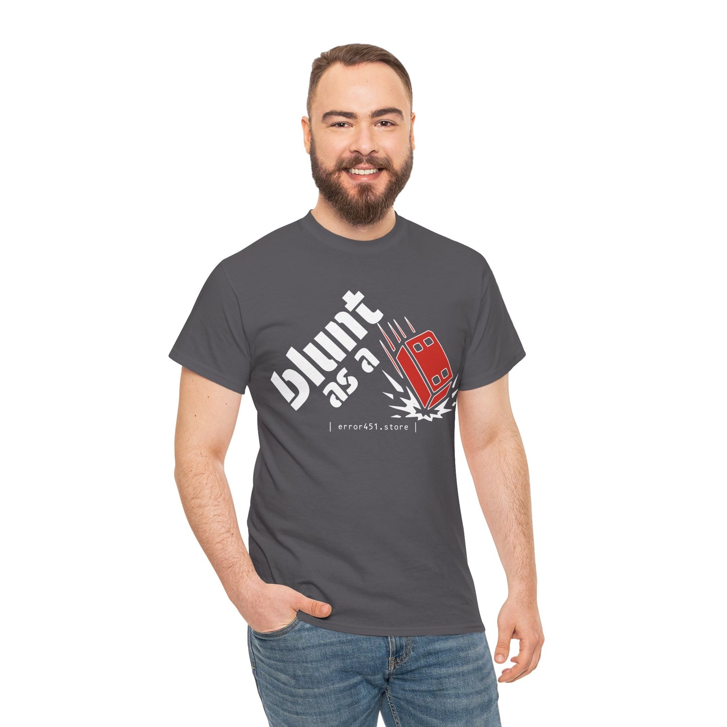 Blunt as a Brick – No Soft Landings. – Unisex Heavy Cotton Tee