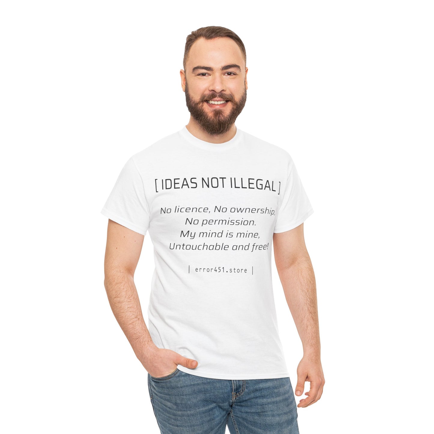 Ideas not Illegal - Thought Provoking Literary Statement T-Shirt for - Unisex Heavy Cotton Tee