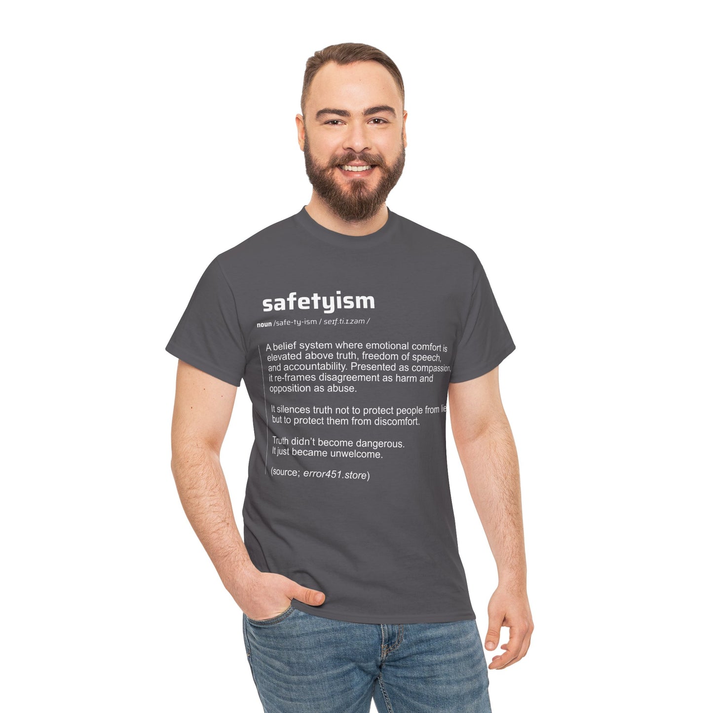 Safetyism -Thought Provoking Literary Statement T-Shirt - Unisex Heavy Cotton Tee