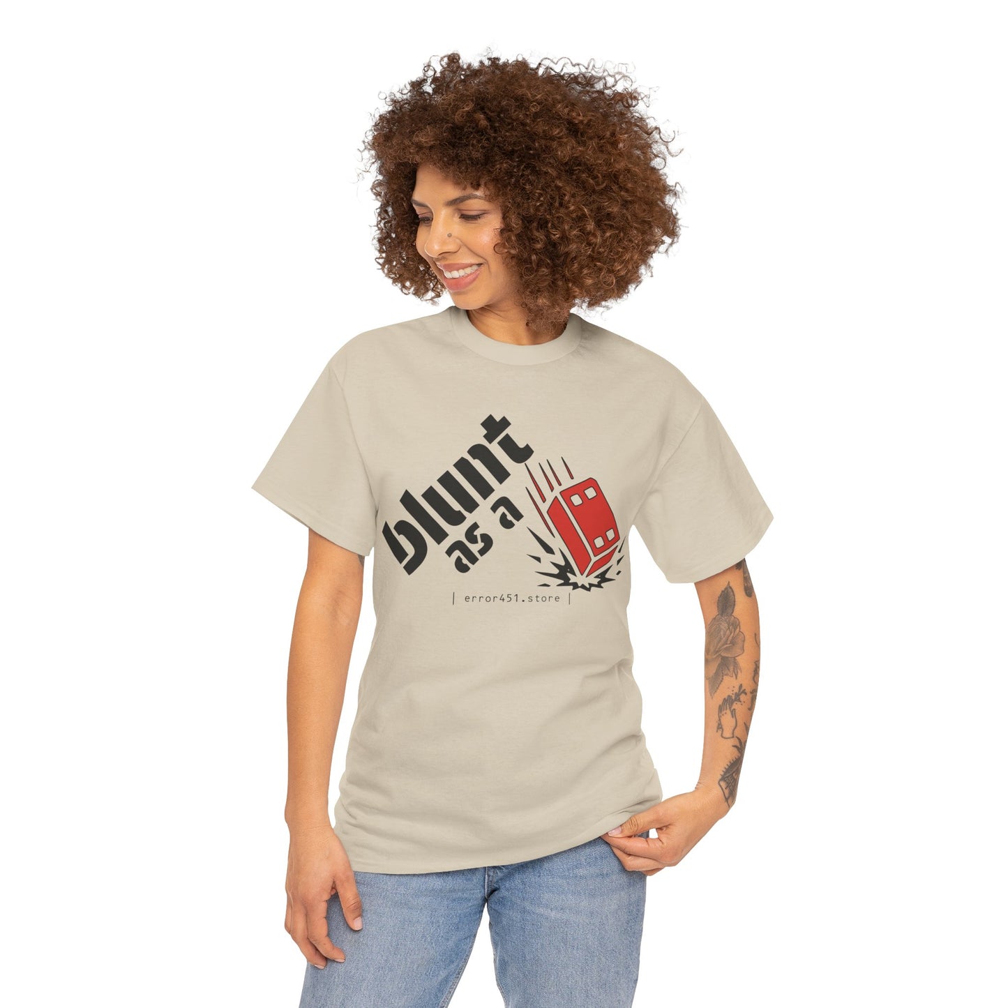 Blunt as a Brick – No Soft Landings. – Unisex Heavy Cotton Tee