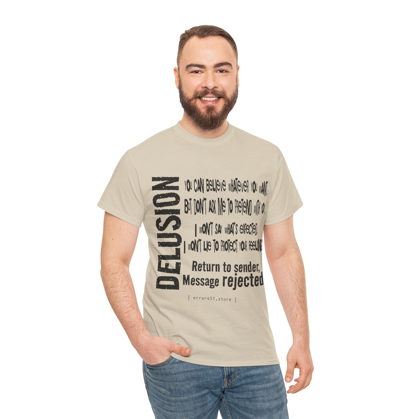 Delusion — Return to Sender, Message Rejected. – Unisex Heavy Cotton Tee