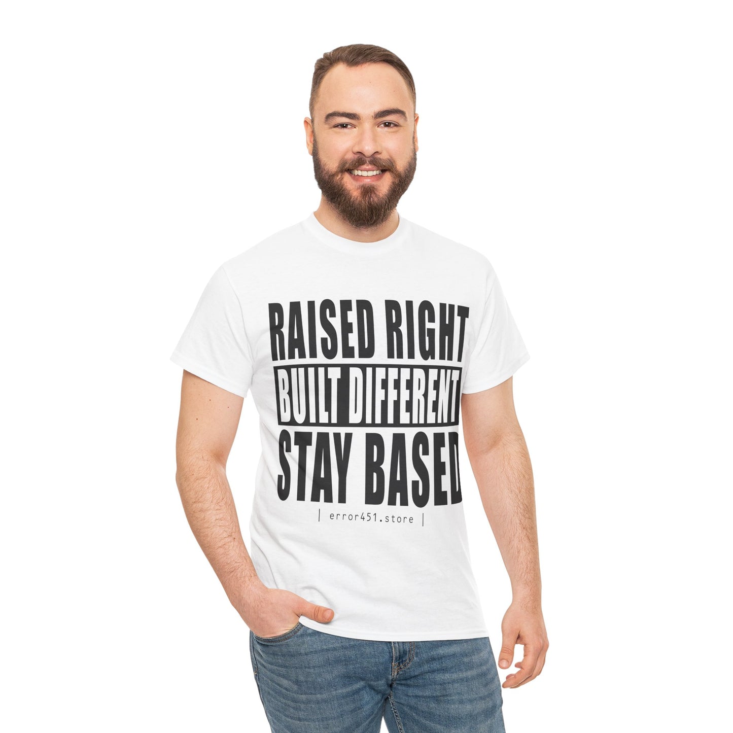 Raised Right – Built Different. No Apologies. – Unisex Heavy Cotton Tee