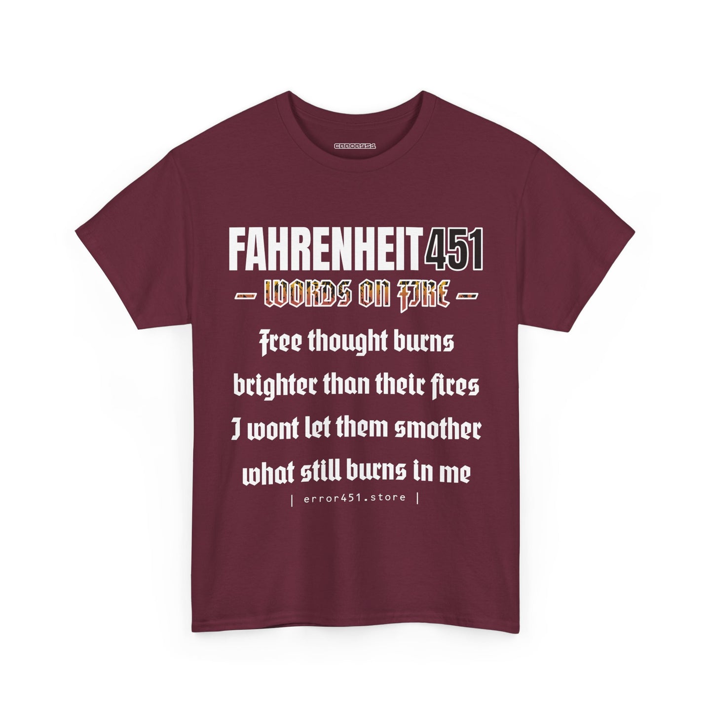 Fahrenheit 451  - Thought Provoking Literary Statement T-Shirt - Unisex Heavy Cotton Tee
