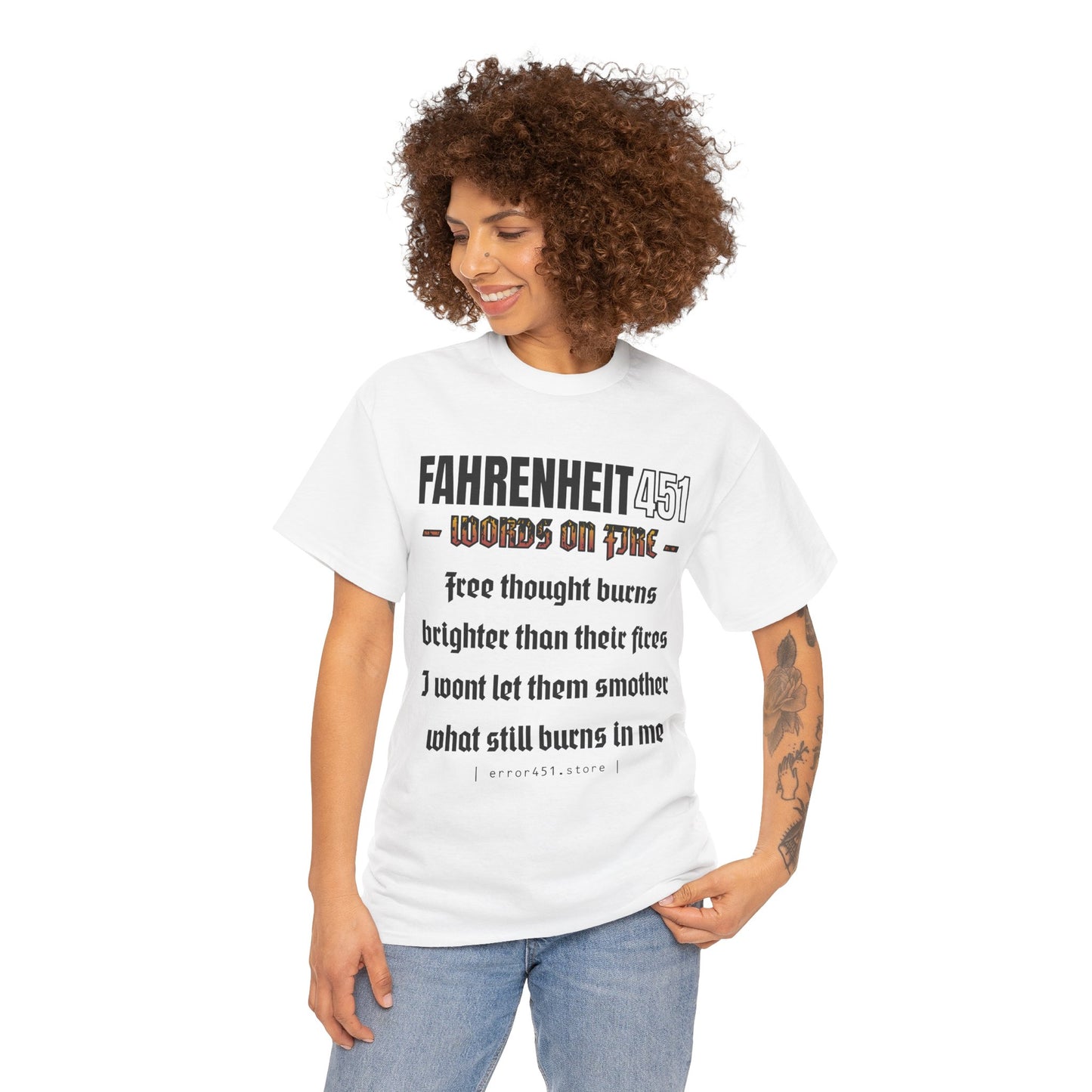 Fahrenheit 451  - Thought Provoking Literary Statement T-Shirt - Unisex Heavy Cotton Tee