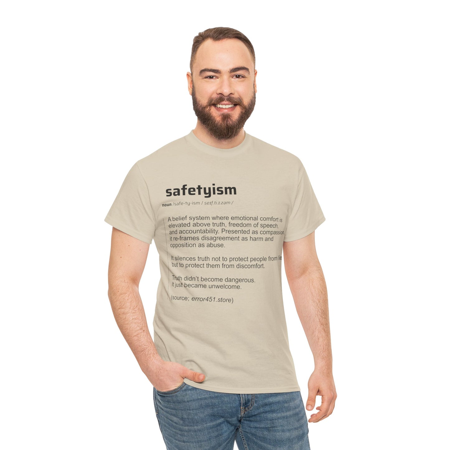 Safetyism -Thought Provoking Literary Statement T-Shirt -  Unisex Heavy Cotton Tee