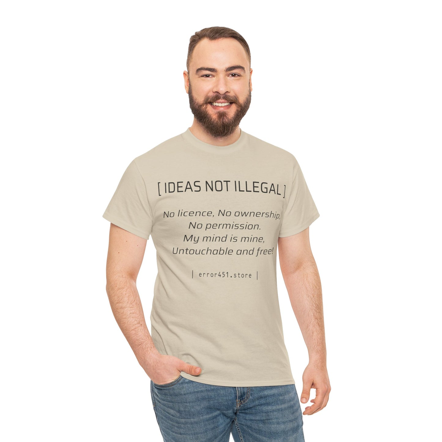 Ideas not Illegal - Thought Provoking Literary Statement T-Shirt for - Unisex Heavy Cotton Tee