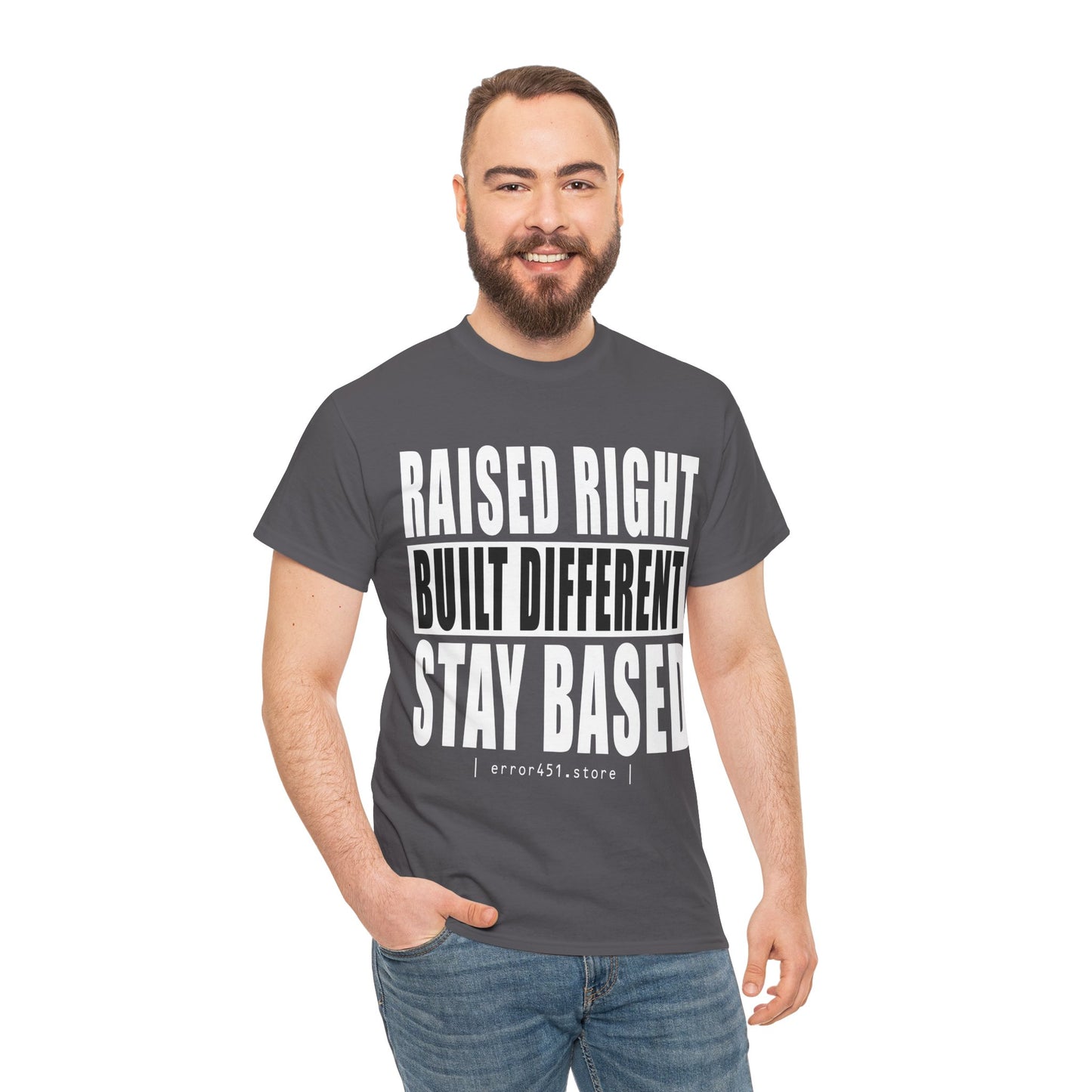 Raised Right – Built Different. No Apologies. – Unisex Heavy Cotton Tee