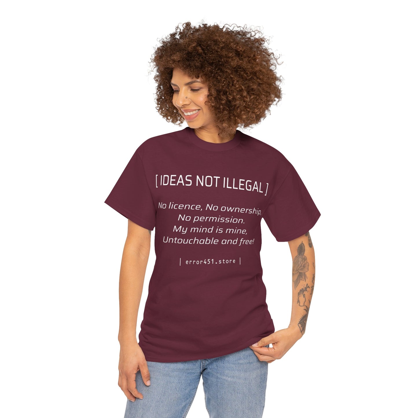 Ideas not Illegal - Thought Provoking Literary Statement T-Shirt for - Unisex Heavy Cotton Tee