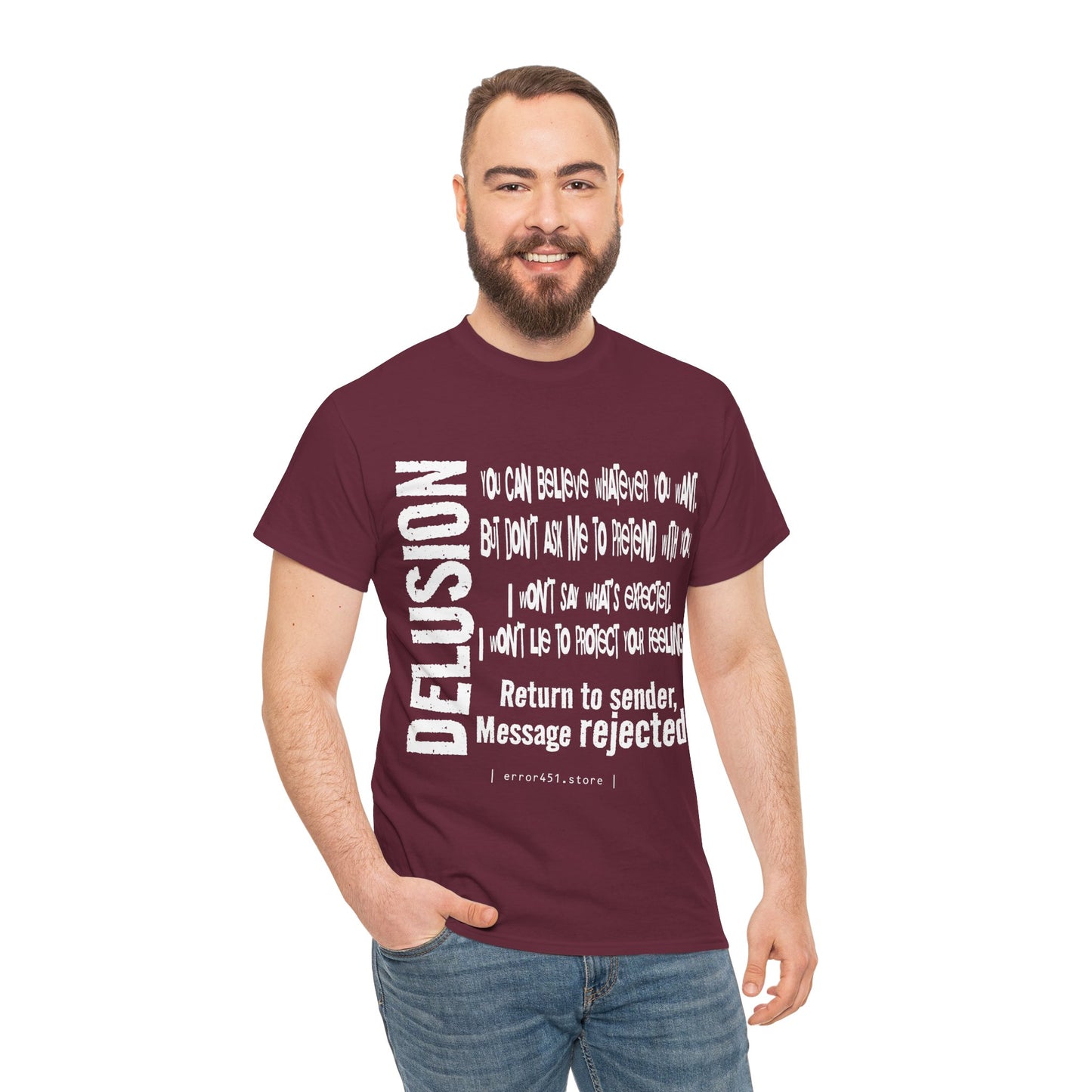 Delusion — Return to Sender, Message Rejected. – Unisex Heavy Cotton Tee
