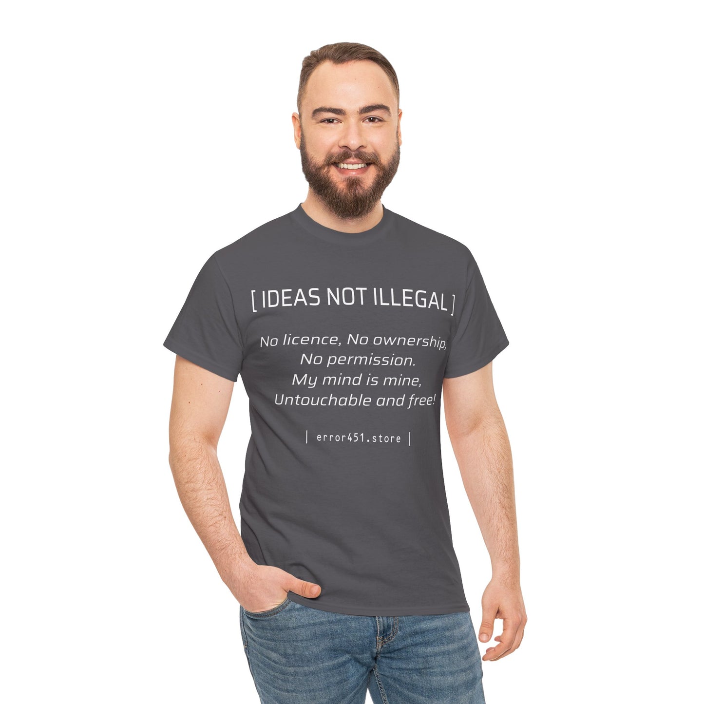 Ideas not Illegal - Thought Provoking Literary Statement T-Shirt for - Unisex Heavy Cotton Tee