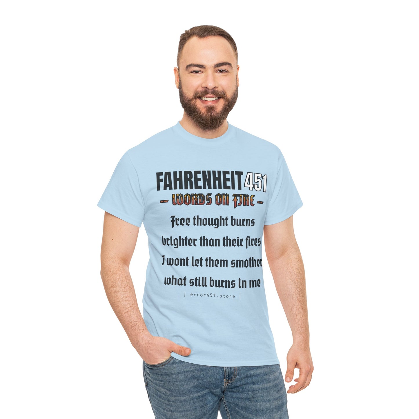 Fahrenheit 451  - Thought Provoking Literary Statement T-Shirt - Unisex Heavy Cotton Tee