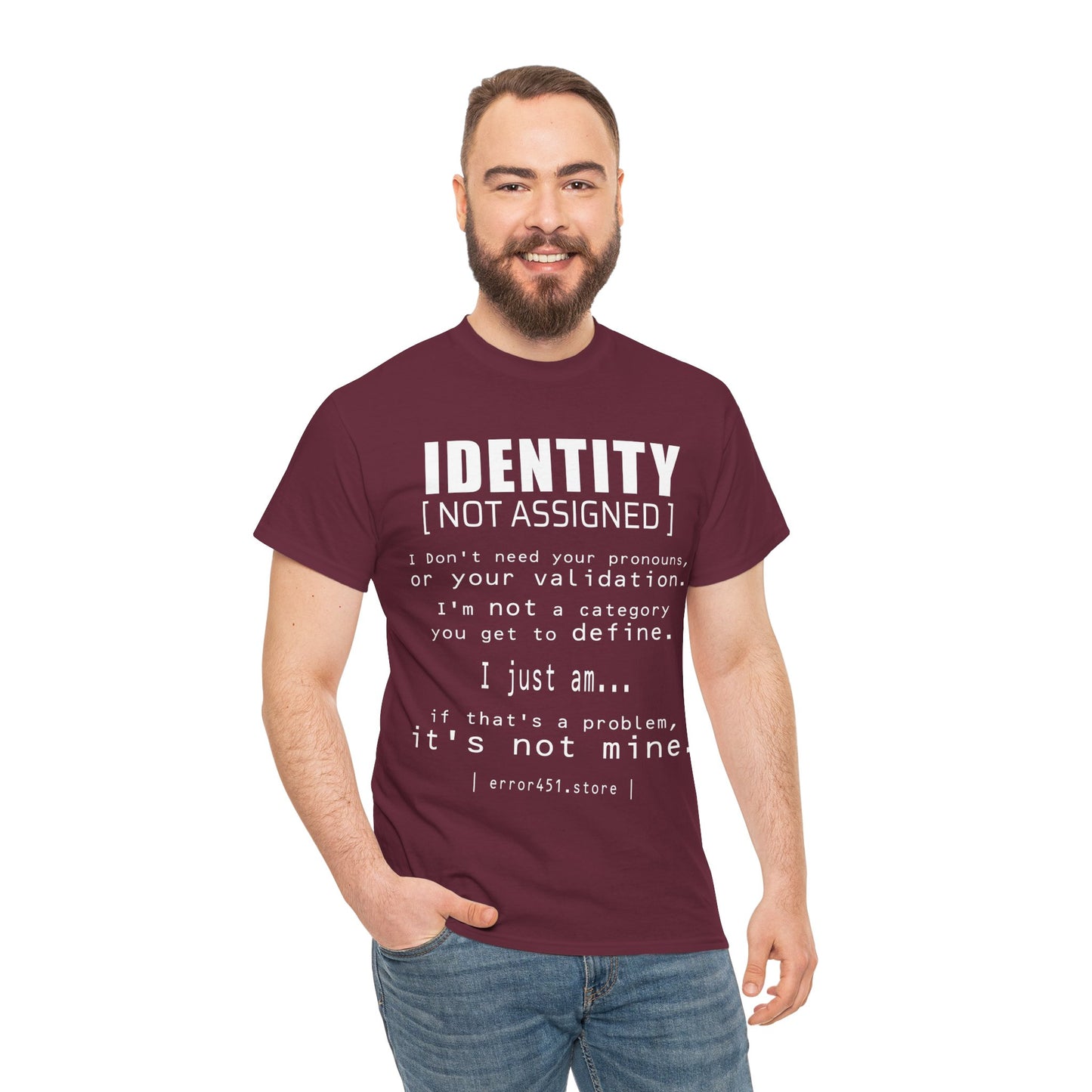 Identity – Not Assigned. No Labels. No Permission. – Unisex Heavy Cotton Tee